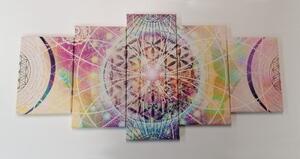 5-dielny obraz Mandala v zaujímavom prevedení - 100x50