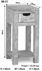 WHITE WOOD Príručný stolík 29x29x65 cm, akácia