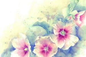Tapeta akvarelová ilustrácia kvetov - 225x150