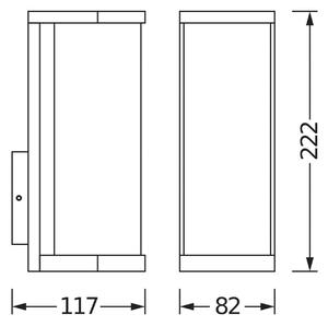 OSRAM Vonkajšie nástenné svietidlo ENDURA CLASSIC TUBULAR, tmavošedá IP44, Hliník / sivá / zinok, Hliník, Moderný