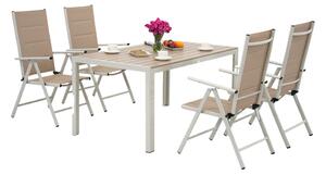 Záhradná súprava Verona z hliníkového polywoodu pre 4 osoby Garden Point béžová