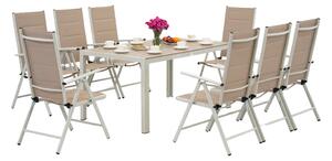 Polywood Verona hliníkový záhradný set pre 8 osôb Garden Point béžový