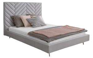 Čalúnená posteľ s opierkou, farba šedá, séria Rosa Bianca, rozmer 120 x 200 cm