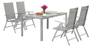 Záhradná súprava Verona z hliníkového polywoodu pre 4 osoby Garden Point svetlosivá