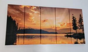 5-dielny obraz odraz horského jazera - 100x50