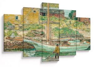 Obraz - Childe Hassam, Oyster Sloop, Cos Cob, reprodukcia (150x105 cm)