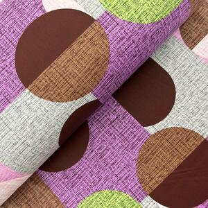 Ervi bavlna š.240cm - Geometrický vzor fialovej а zelenej - 26518-1, metráž