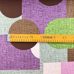 Ervi bavlna š.240cm - Geometrický vzor fialovej а zelenej - 26518-1, metráž