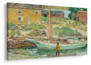 Obraz - Childe Hassam, Oyster Sloop, Cos Cob, reprodukcia (90x60 cm)