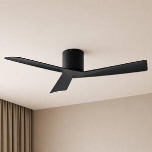Stropný ventilátor Lucande Ventoro, Ø 132 cm, čierny, kovový, Čierna, Obývacia izba / jedáleň, kov, Moderný