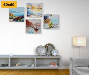 Set obrazov maľovaná krajinka - 4x 40x40