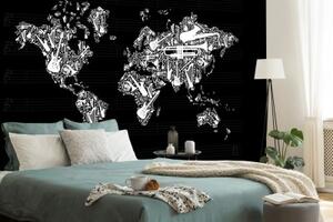 Samolepiaca tapeta hudobná mapa sveta - 450x300