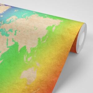 Samolepiaca tapeta pastelová mapa sveta - 300x200