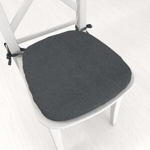 Biante Oblý podsedák z imitácie brúsenej kože Alcantara ALC-016 Antracitovo sivý - 39x37x3 cm
