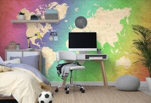 Samolepiaca tapeta pastelová mapa sveta - 300x200