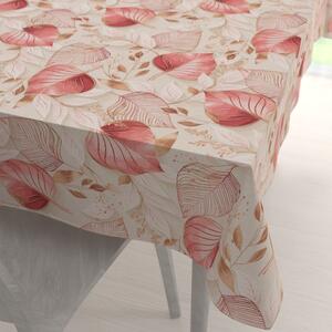 Biante Dekoračný obdĺžnikový obrus Leona LN-172 Ružovo-vínové listy na režnom 60x100 cm