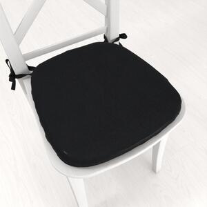 Biante Oblý podsedák z imitácie brúsenej kože Alcantara ALC-012 Čierny - 39x37x3 cm