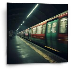 Sablio Obraz Metro na tmavej stanici - 50x50 cm