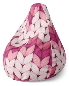 Sablio Sedací vak Pear Trojfarebné ružové pletenie - 70 x 95 x 15 cm