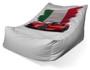 Sablio Sedací vak Lounge Ferrari Talianska vlajka - 80 x 95 x 50 cm