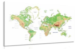 Obraz klasická mapa sveta s bielym pozadím - 90x60