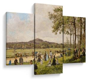 Obraz - French 19th Century, Race Course at Longchamps, reprodukcia (90x60 cm)