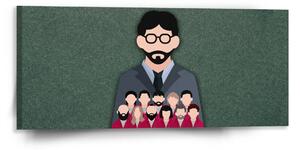 Sablio Obraz Money heist Profesor a jeho tím Zelená - 110x50 cm