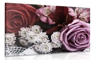 Obraz retro kytica ruží - 60x40