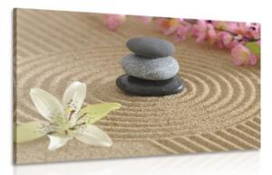 Obraz Zen záhrada a kamene v piesku - 120x80