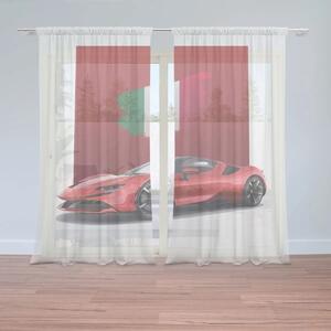 Sablio Záclony Ferrari Talianska vlajka na červenom bloku: 2ks 150x250cm