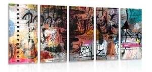5-dielny obraz street art umenie - 100x50