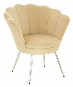 LuxuryForm DESIGN Kreslo FREY VELUR so striebornými nohami - medové