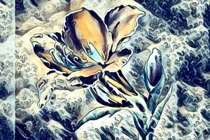 Obraz abstraktný umelecký kvet - 90x60