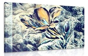 Obraz abstraktný umelecký kvet - 60x40