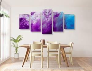 5-dielny obraz kúzelná fialová abstrakcia - 100x50