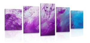 5-dielny obraz kúzelná fialová abstrakcia - 100x50