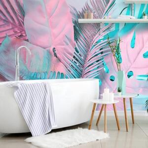 Samolepiaca tapeta palmové listy v neobyčajných farbách - 150x100