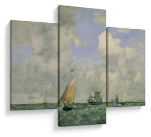 Obraz - Eugène Boudin, Ships and Sailing Boats Leaving Le Havre, reprodukcia (90x60 cm)