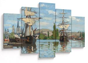 Obraz - Claude Monet, Ships Riding on the Seine at Rouen, reprodukcia (150x105 cm)