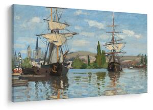 Obraz - Claude Monet, Ships Riding on the Seine at Rouen, reprodukcia (90x60 cm)