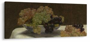 Obraz - Henri Fantin-Latour, Still Life with Grapes and a Carnation, reprodukcia (120x50 cm)