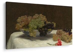 Obraz - Henri Fantin-Latour, Still Life with Grapes and a Carnation, reprodukcia (90x60 cm)