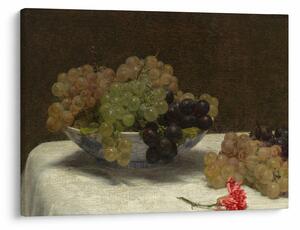 Obraz - Henri Fantin-Latour, Still Life with Grapes and a Carnation, reprodukcia (70x50 cm)