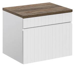 Comad Závesná skrinka Iconic s doskou 60 cm biela/dub santa fe vintage