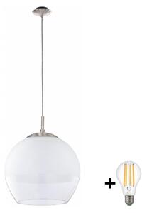 BRILAGI - LED Luster na lanku RETRO GLASS 1xE27/60W/230V matný chróm/biela