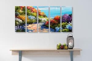 5-dielny obraz kvetinové more - 100x50