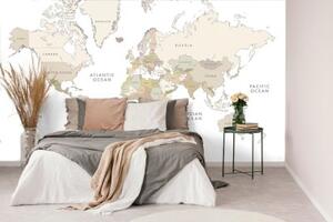 Samolepiaca tapeta mapa sveta s vintage prvkami - 150x100