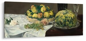 Obraz - Edouard Manet, Still Life with Melon and Peaches, reprodukcia (120x50 cm)