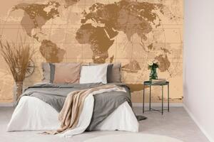 Samolepiaca tapeta rustikálna mapa sveta - 150x100