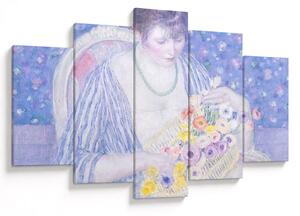 Obraz - Frederick Carl Frieseke, The Basket of Flowers, reprodukcia (150x105 cm)